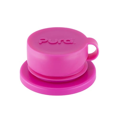 Image of Pura Sport Big Mouth Silicone Sport Top Lid - Plastic-Free, Spill-Leak Proof, Medical-Grade, Fits All Bottle - Pink