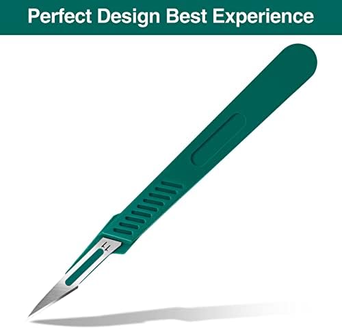 Miniatura 3 de 10 PCS Cuchillas de Bisturí con Bisturíes #11 Cuchillas Quirúrgicas, Cuchillas Desechables con Cubierta Protectora, Cuchilla de