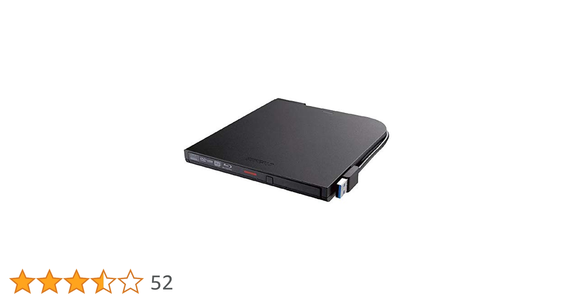 BUFFALO USB3．2(Gen1)対応 ポータブルBD 書込みソフト添付 ブラック BRXL-PTV6U3-BKA BRXL-PTV6U3-BKA USB3.2(Gen1)対応 ポータブルBD 書込みソフト