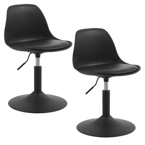 WOLTU 2 X Réglable Tabouret Chaise Travail Chaise de Salle à Manger Tabouret de Maquillage Chaise Pivotante Similicuirs pour Bureau Domicile Magasin, Hauteur...