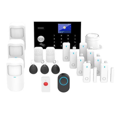 TUGARD Allarme sistema WiFi/GSM 2G, compatibile con Google Home e Alexa, kit antifurto con sirena, rilevatore di movimento, campanello per porta, sensori per porte per proteggere la casa e l'ufficio