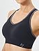 Fittin Womens Padded Sports Bras Wire Free with Removable Pads Black ,XL
