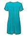 Made By Johnny WT1057 Womens V Neck Short Sleeve Pleats Tunic Top XXXL Jade