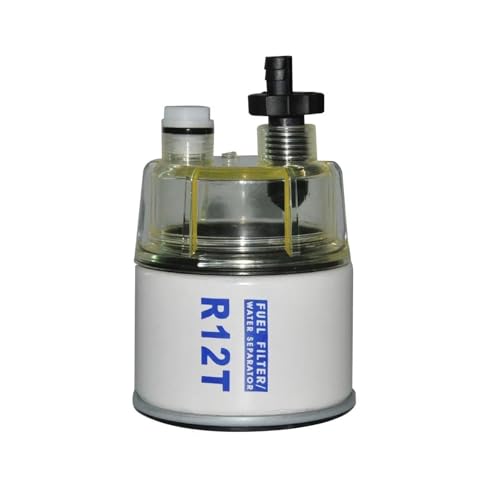 Filtro separador de aceite y agua R12T con base y vaso de recolección para motor