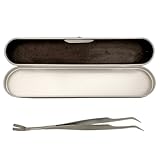 Totority Präzise Edelstahl Zeckenpinzette mit Ergonomischem Griff zur Entfernung von Tierhaaren und Milben bei Hunden und Haustieren im Alltag