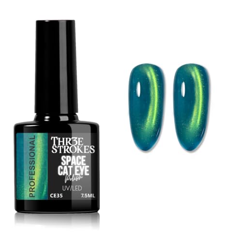 Image of THR3E STROKES 9D Glitter Cat Eye Gel Magnetic Nail Polish Art Manicure DIY at Home Soak Off UV Gel 7.5ML (CE35, 7.5ML)