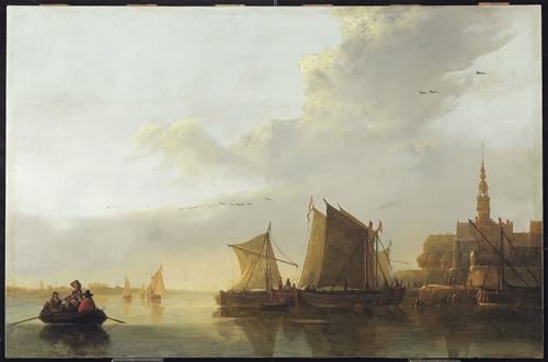 Lienzo decorativo premium Veduta di Dordrecht de Aelbert Cuyp: pintura artística de 60x90cm