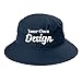 INK STITCH Custom Design Your Own Unisex Logo Text Sun Bucket Hats with String - Dress Blue (L/XL)