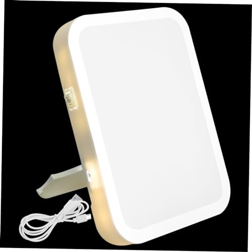 Espejo de maquillaje LED con luz y carga USB