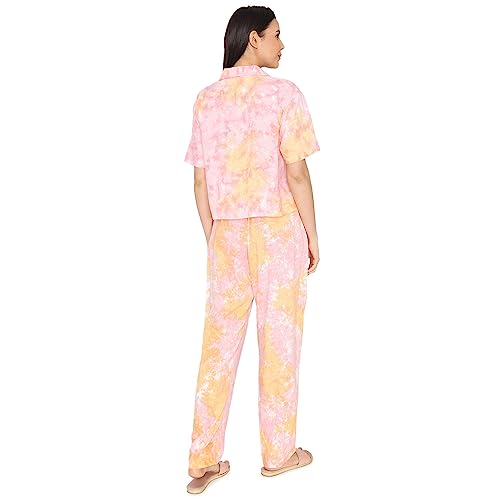 Image of Zivame Basics Knit Cotton Pyjama Set for Women - Medieval Blue