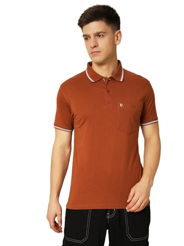 Image of UNIBERRY Men's Cotton Half Sleeves Solid Polo Neck T-shirt-MT4-BG 4XL