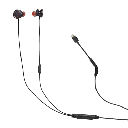 JBL Quantum 50C, Cuffie da Gaming In-Ear con Filo e Adattatore USB-C, JBL QuantumSURROUND,...