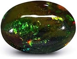 1.75 Carat Loose Gemstone Australian Black Colour Opal with Multicolor Fire for Ring Pendant and Bracelet Natural Untreated Stone for Unisex Original Certified