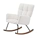 Geelife Comfy Upholstered Rocking Chair with High Backrest for Nursing Baby, Reading, Napping