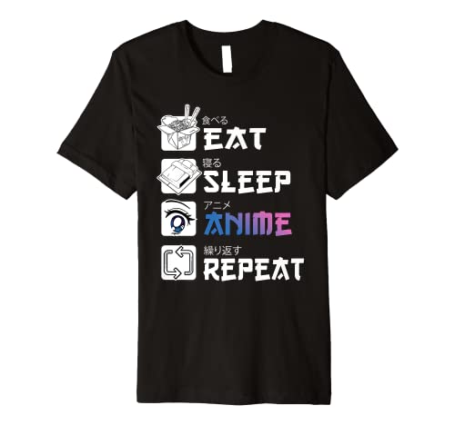 Eat Sleep Anime Repeat Shirt, Anime Manga Shirts Gift Premium T-Shirt