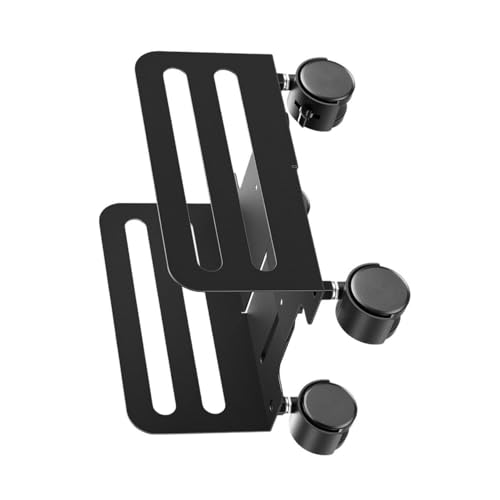 Carrito rodante de acero ajustable resistente para torre de PC, ruedas de bloqueo, soporte de computadora móvil con ruedas, se adapta a la mayoría de fundas de computadora, solución duradera y