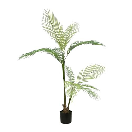 HETHLIO フェイクグリーン観葉植物 フェイク ヤシの木 造花グリーン ユーカリの木 光触媒 水性塗料 消臭 オフィス インテリア 人工観葉植物 室内 装飾(180cm)