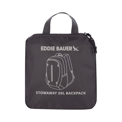 Image of Eddie Bauer Stowaway Packable Backpack | Travel | Outdoor | Lightweight | Foldable | Durable | Ripstop Polyester | 20L - Dark Smoke
