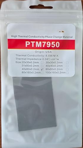 Image of PTM7950 40x80x0.25mm Phase Change Thermal Pad, 8.5W /mK, for PS5, Nvidia, AMD, Intel, Steam Deck, ROG CPU GPU SSD