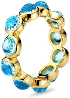 18K Gold Lollipop Swiss Blue Topaz Ring
