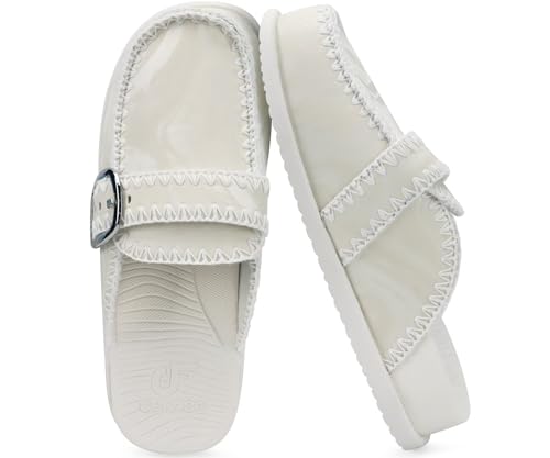 COFACE Mules Clogs Sandals Slides for Womens 2026 Ladies Closed Toe Spring Summer Slip On Dressy Cute Orthotic Orthopedic Arch Support Cloud Comfortable Cushioned CreamWhite Size 11 by COFACE - Used condition - Image 8