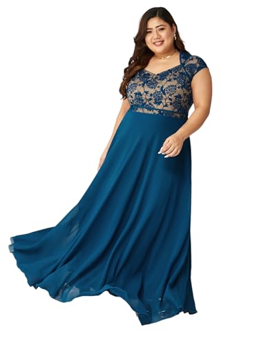 Image of Miss Chase A+ Women's Floral Printed Relaxed Fit V -Neck 3 /4Th Sleeve Georgette Maxi Dress