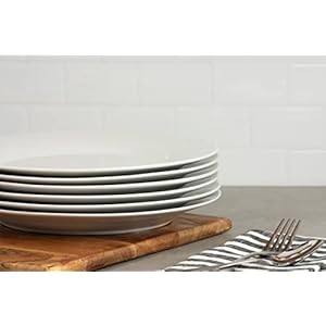 10 strawberry street simply white 105 round dinner plate set of 6  urban country home decor