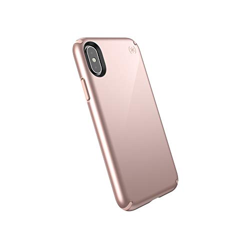 Coque iPhone XS Speck Presidio métallisée or rose protection antichoc smartphone