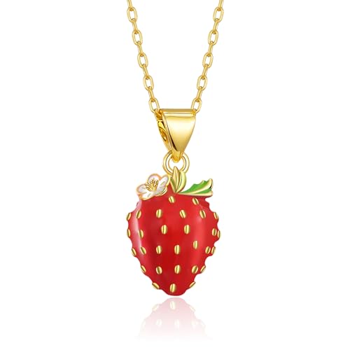 Tulip/Lily of the Valley/Sunflower/Strawberry/Cardinal/Ladybug/Cherry Necklace Jewelry Gifts for Women