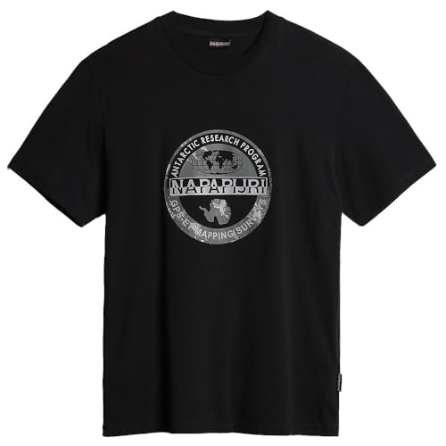 T-shirt noir Napapijri pour homme à manches courtes en coton bio