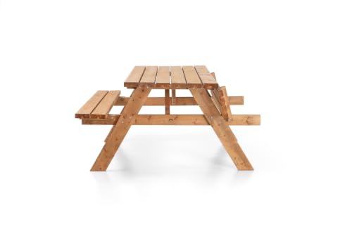 AMATA Table de Pique-Nique Classique avec sièges pliants, Collection UNGURS – Table en Bois...