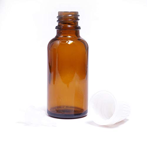 Image of 15 ml Amber Colour Round Empty Glass Bottle Euro Dropper White Conical Tamper Proof Cap Refillable Reusable Leak Proof Bottle pack of 12pcs