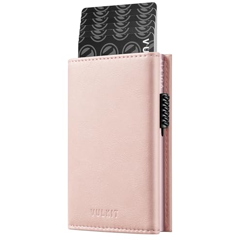 Image of VULKIT Card Holder Wallet with Coin Pocket Magnetic Closure Pop Up Cards With ID Window Leather Wallet for Cash & Credit Cards | with Coin Pocket