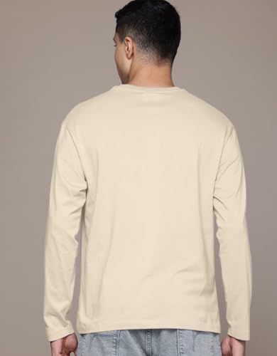 Image of Veirdo Pure Cotton Round Neck Regular Fit Solid Full Sleeve T-Shirt for Men & Boys (Available in Black, Cork, Green, Maroon, Navy, Swanwhite & White Color)