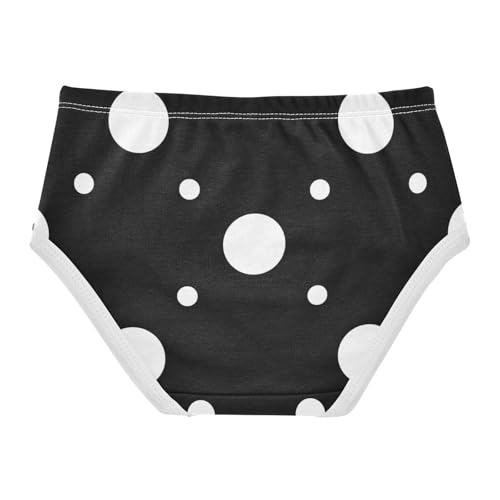 White Polka Dots Black Girls' Underwear, Toddler Girl Briefs, Girls Cotton Underwear, 2–8 Years2