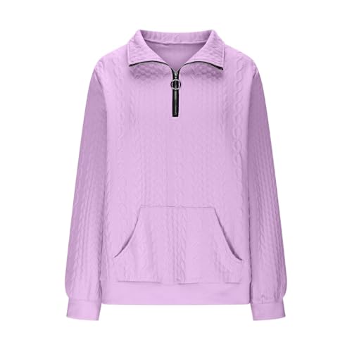 Kids Girls Half Zipper Pullovers Long Sleeve Solid Color Oversize Knit Casual Shirts Fall Relaxed Comfy Tops Pockets