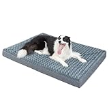 KHONSU PET Dog Bed Mat Plush 4in Orthopedic Pad for Large Dogs up to 150 lbs XXXL Large Waterproof Plush & Removable Cover Machine Washable for Gaint Dogs