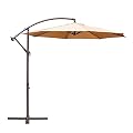 Le Papillon 10-ft Offset Hanging Patio Umbrella Aluminum Outdoor Cantilever Umbrella Crank Lift, Beige