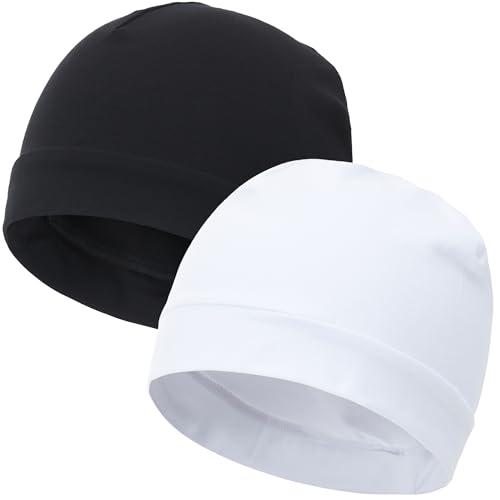 vidsel 100% Cotton Skull Caps for Men Women Breathable Night Cap Sleep Hats Soft Lightweight Running Beanie Helmet Liner