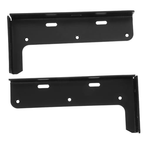 IMIKEYA 2 piezas Soportes Metálicos Negros para Colgar Gabinetes Soportes Invisibles Tipo Reforzados para Estantes Flotantes Resistentes para Cocina y Baño