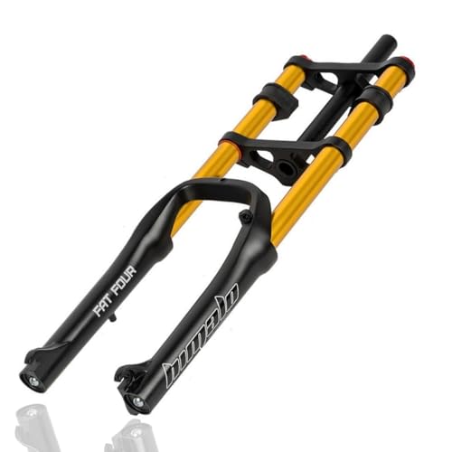 20�C���`E-�o�C�N�t�����g�t�H�[�N MTB �d�����]�ԃT�X�y���V�����t�H�[�N �f�B�X�N�u���[�L �G�A�V���b�N�A�u�\�[�o�[ 1-1/8�X�e�A���[ 140mm�g���x�� QR 4.0" �t�@�b�g�^�C���p ATB BMX(Gold)