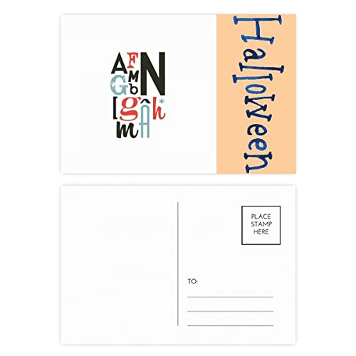 Cartes postales Halloween avec citations élégantes : le lot de 20 alphabets décoratifs