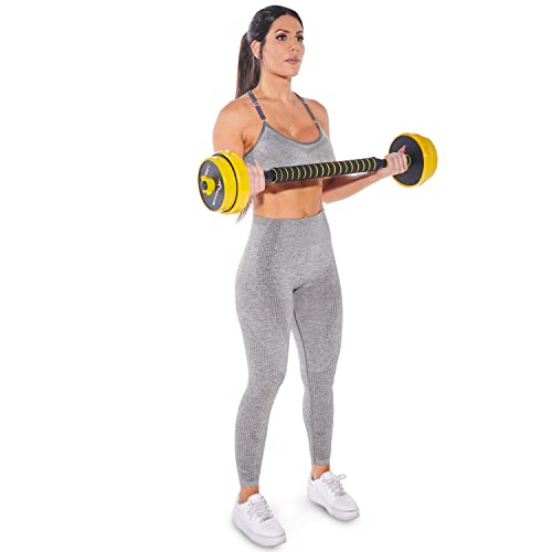 Image of ProsourceFit Adjustable Dumbbell & Barbell Weight Set, 2-in-1 Free Weights Available, Home Gym Equipment