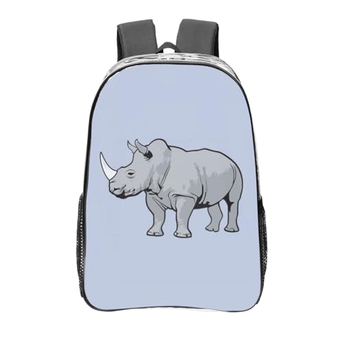 Sac à dos en PVC transparent imperméable avec imprimé rhinocéros