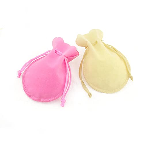 SUNULAN Drawstring Gift Bags,50 Pcs/Lot Jewelry Pouch Velvet Packing Bag Drawstring Gift Bag-red,7x9cm(Yellow,7x9cm)2