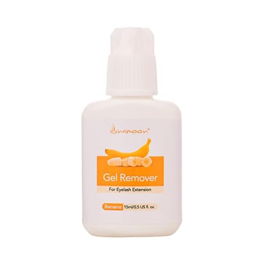 Lunamoon Removedor de pestañas de gel para extensiones de pestañas, quitapegamento de pestañas individuales y restos de pegamento, 15 ml (gel plátano)