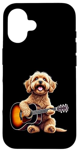 音楽愛好家のための面白いCavapooギターデザイン。 スマホケース iPhone 16 用