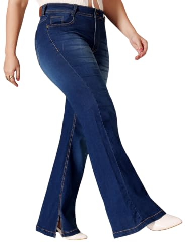 Image of Miss Chase A+ Women's Wide Leg High Rise Regular Length Stretchable Denim Jeans
