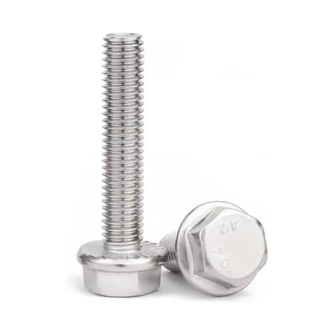 Instockbolts M6-1 X 40 Flanged Hex Head Bolts Flange Hexagon Screws, 304 Stainless Steel 18-8, Pack of 20 Cover