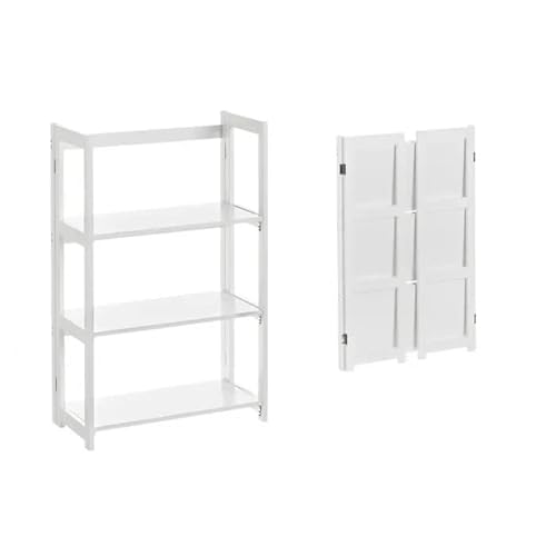 Estantería Plegable de Madera Blanca 56 x 27 x 86.5 cm Cover